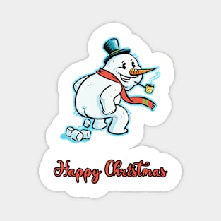 Pooping Snowman Christmas Magnet