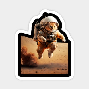 Astronaut cat In Mars Magnet