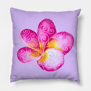 Swirly Plumeria Pillow