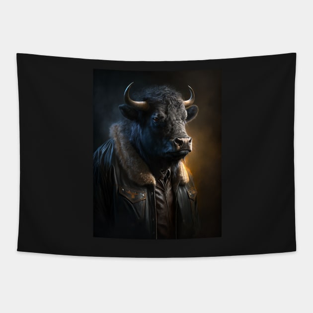 Royal Portrait of a Water Buffalo Tapestry by pxdg