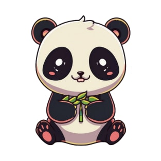 A cute panda bear with its bamboo T-Shirt