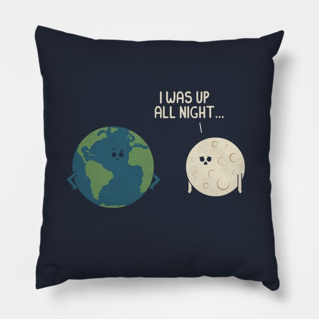 Up All Night Pillow by HandsOffMyDinosaur