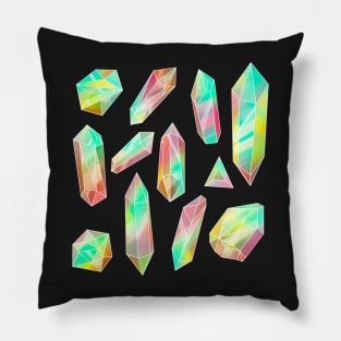 Iridescent crystals red-green Pillow