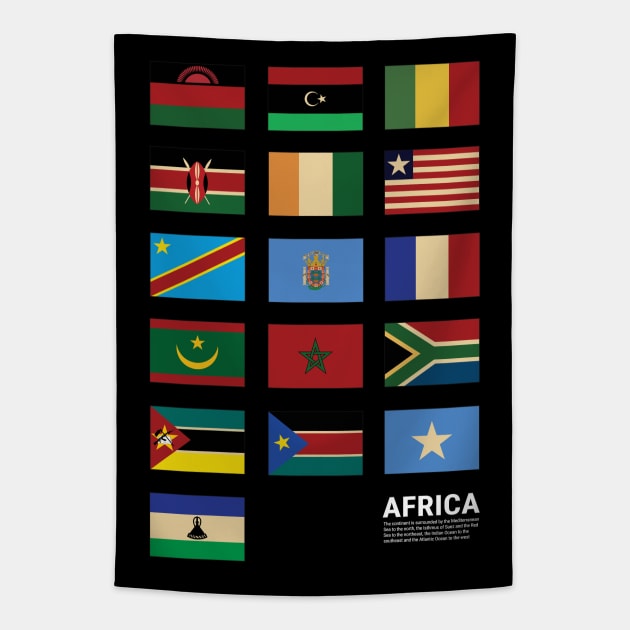 Africa Country Flags Set Tapestry by KewaleeTee