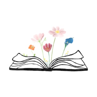 Flowers growing form a book - beautiful reading T-Shirt