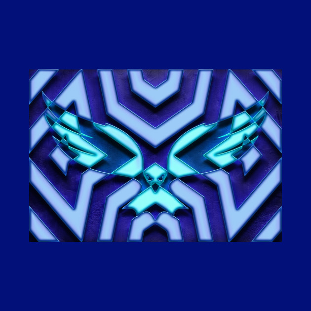 Freedom Eagle Geometric Neon On Black Wall
