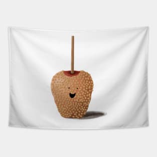 Happy Little Caramel Apple Illustration Tapestry