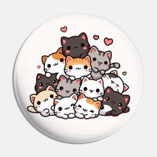 Kawaii Cats Pile Pin