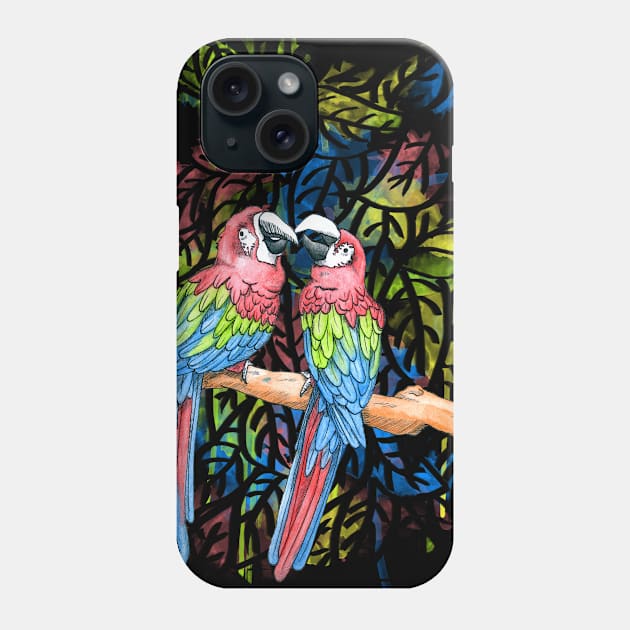 Rainbow Parrots Phone Case by Warbler Creative