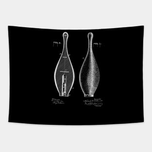 Bowling Pin Vintage Patent Hand Drawing Tapestry