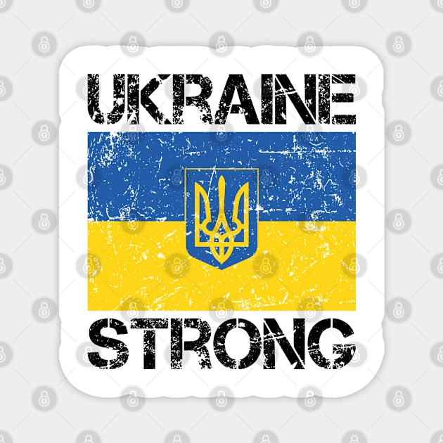 Ukraine Strong Ukrainian Flag Support Vintage Magnet by HeroGifts