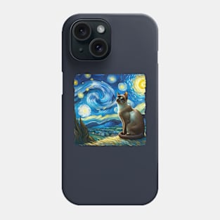 Burmese Starry Night Inspired - Artistic Cat Phone Case