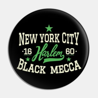 Black Mecca Harlem New York - Harlem Logo - Black Mecca Harlem Shirt Pin