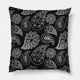 Mandala Pattern Black and White Halloween Fall Autumn Season Pillow