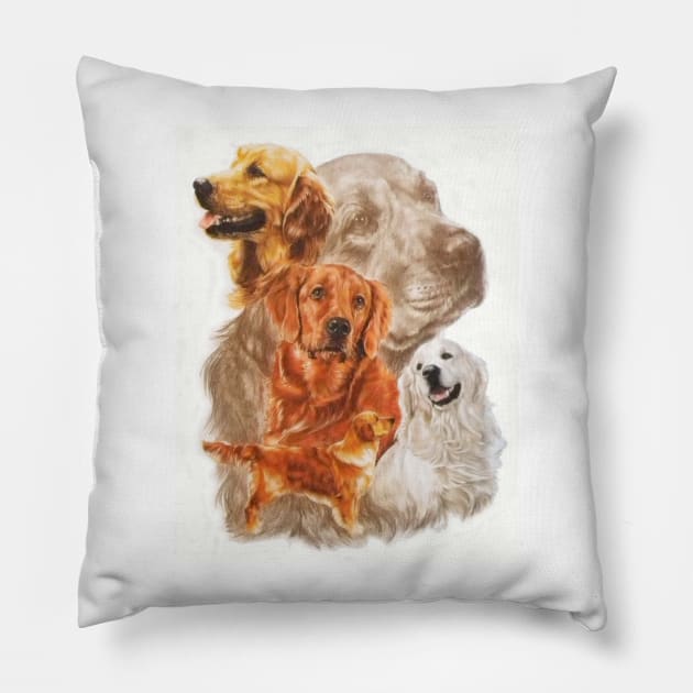 Golden Retriever Medley Pillow by BarbBarcikKeith