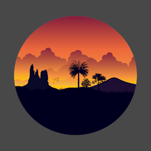 Landscape with Mountain and Palm Tree T-Shirt