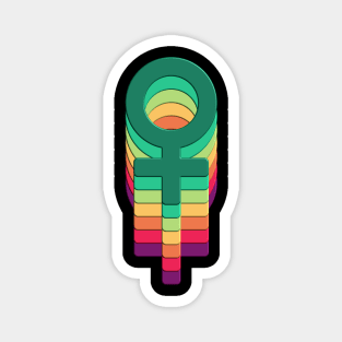 Colorful female symbol girl power Magnet