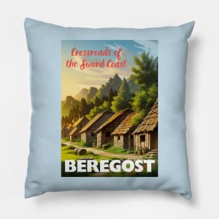 Beregost Tourism Poster - Sword Coast Faerun D&D Art Pillow