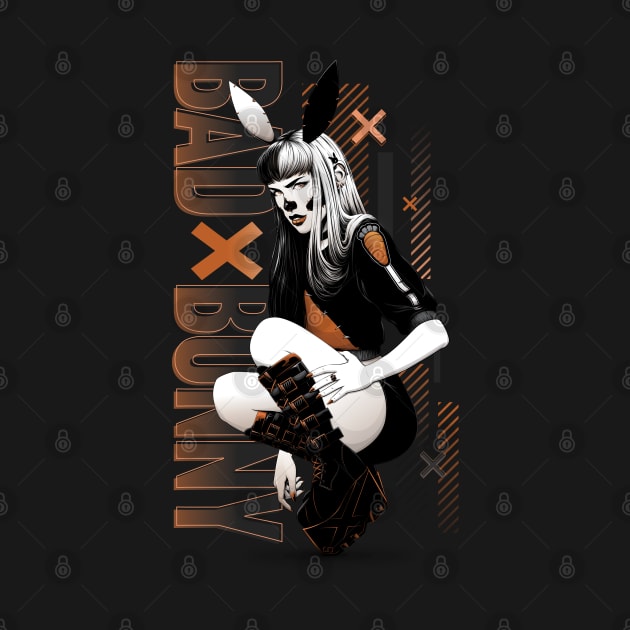 Bad Bunny - Edgy Bunny Woman by redappletees