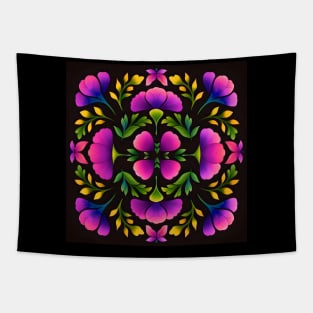 Hungarian Folk Endangered Flower mandala Tapestry