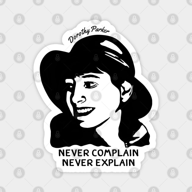 Dorothy Parker Portrait and Quote Magnet by Slightly Unhinged