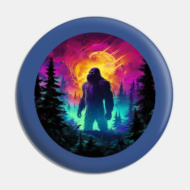 Sasquatch Under Sunset Pin by wumples