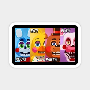 Rock Eat Party Play Banner Magnet