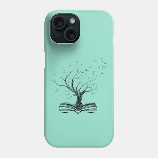 Life and Knowledge Tree Growing from Opened Book Phone Case by Wolshebnaja