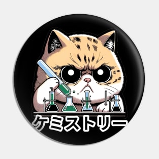 Intense Chemist Cat - Japanese Science Whiz Tee Pin