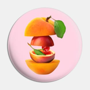 Apricot Plut Cherry Gifts Vegetarian Pin