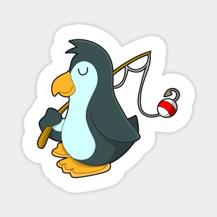 Penguin at Fishing with Fishing rod Magnet