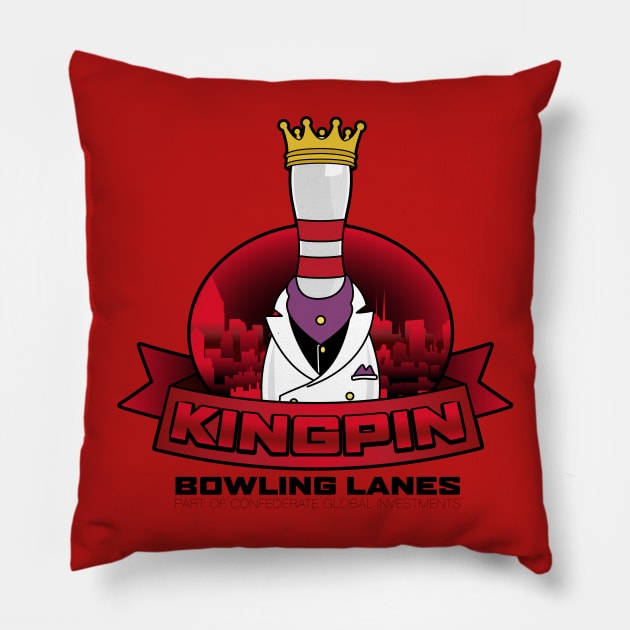 Kingpin Bowling Lanes Pillow by d4n13ldesigns