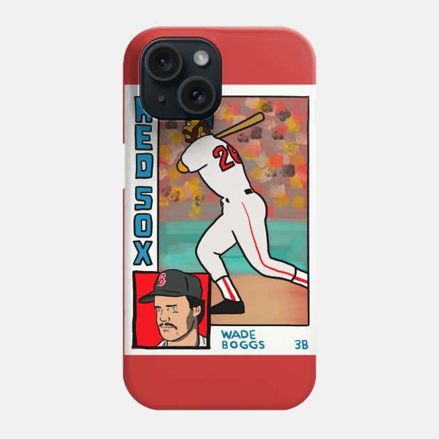 Wade Boggs - Homer at the Bat Inspired Red Sox Baseball Card Parody Tee Phone Case by cousscards