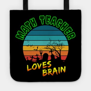 Math Teacher Loves Font Halloween Tote