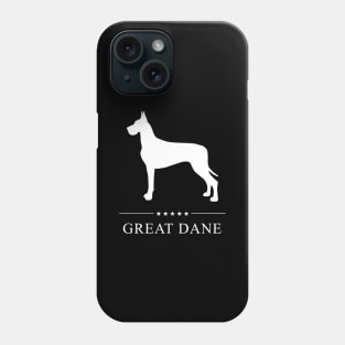 Great Dane Dog White Silhouette Phone Case