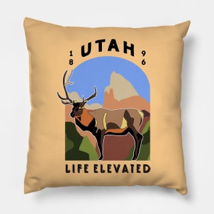 Life Elevated Utah T-Shirt with Rocky Mountain Elk and Zion National Park Pillow