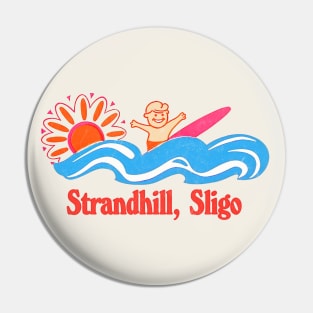 Strandhill, Co Sligo - Irish Retro Surf Gift Design Pin