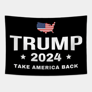 Trump 2024 Take America Back US American Flag Tapestry