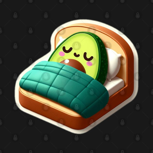 Avocado sleeping peacefully on bread by Rolling Reality