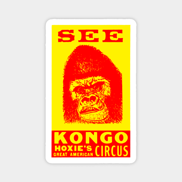 Kongo The Circus Gorilla - For Dark Background Magnet by MatchbookGraphics