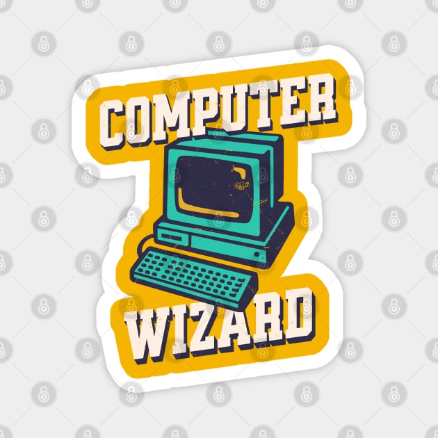 Computer Wizard - Vintage Magnet by Issho Ni