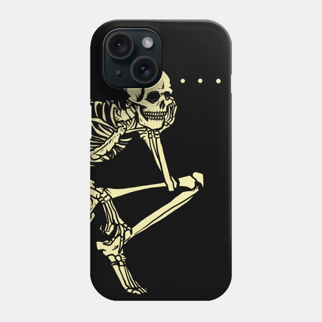 Skeleton Thinking Phone Case by DeathAnarchy