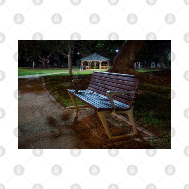 Alone at Night: A Lonely Bench in Altona Park by Rexel99