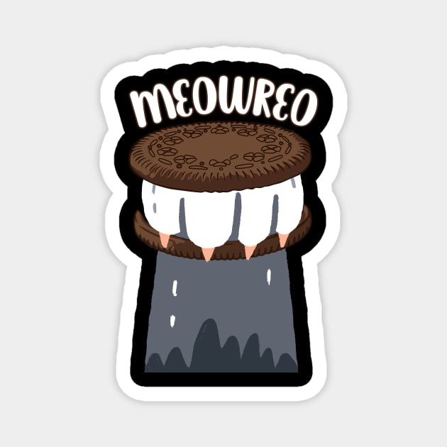 Meowreo - Cute and Funny Cat Paw Cookie Magnet by Designed By Marty