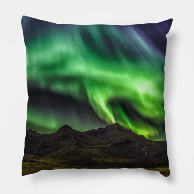 Aurora Borealis Pillow by NewWorldIsHere