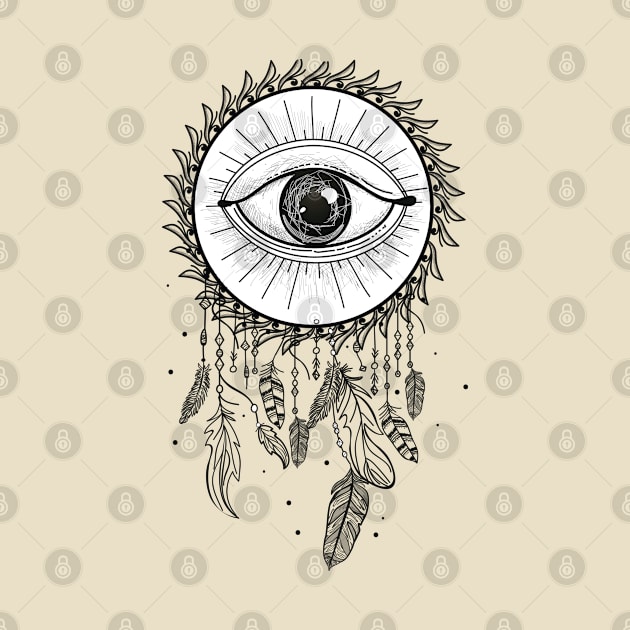 Boho Eye and Dream Catcher by BWXshirts