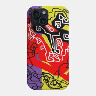 Violet yellow red and black Phone Case