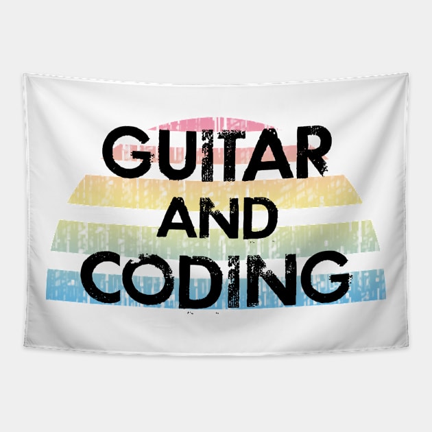 Guitar and coding. Funny programming quote. Badass coder. Coolest best most awesome programmer ever. Gifts for coders and music lovers. Coding humor Tapestry by BlaiseDesign