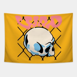 WAP design Skull with Bars Tapestry