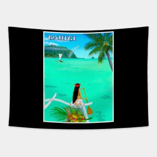 Tahiti Tropical Paradise Travel and Tourism Vintage Advertising Print Tapestry